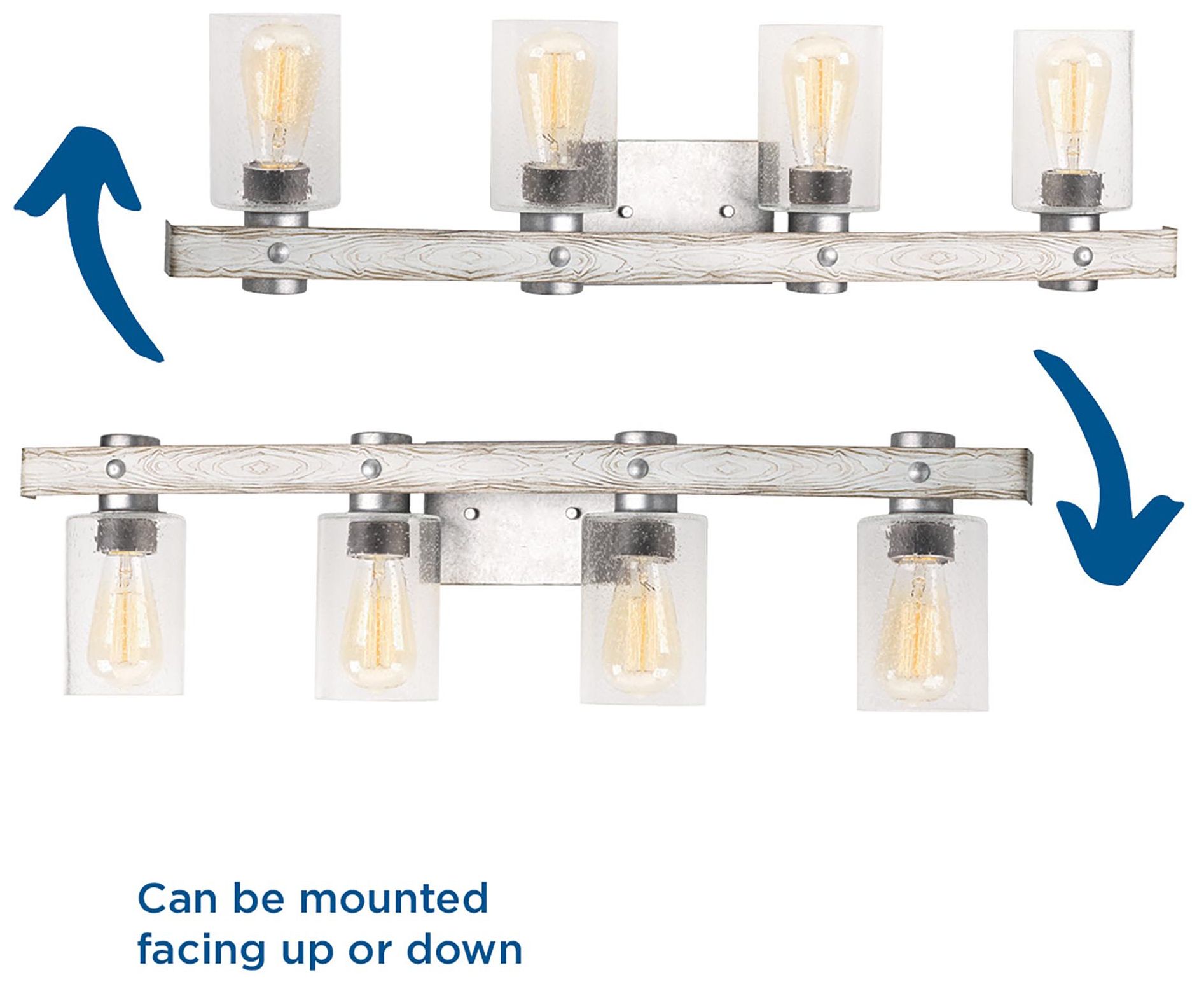 Gulliver Collection Four-Light Clear Seeded Glass Coastal Bath Vanity Light