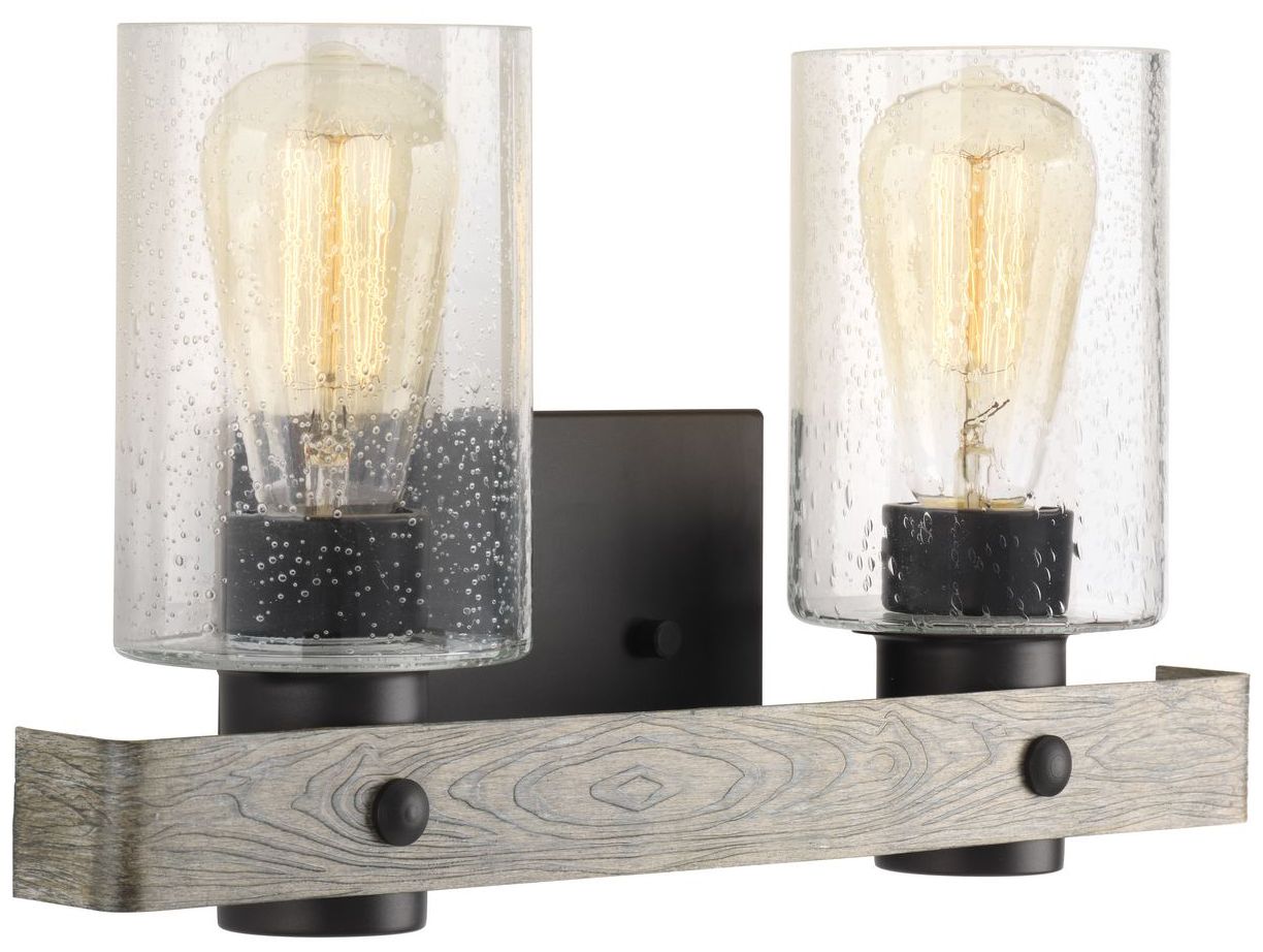 Gulliver Collection Two-Light Clear Seeded Glass Coastal Bath Vanity Light