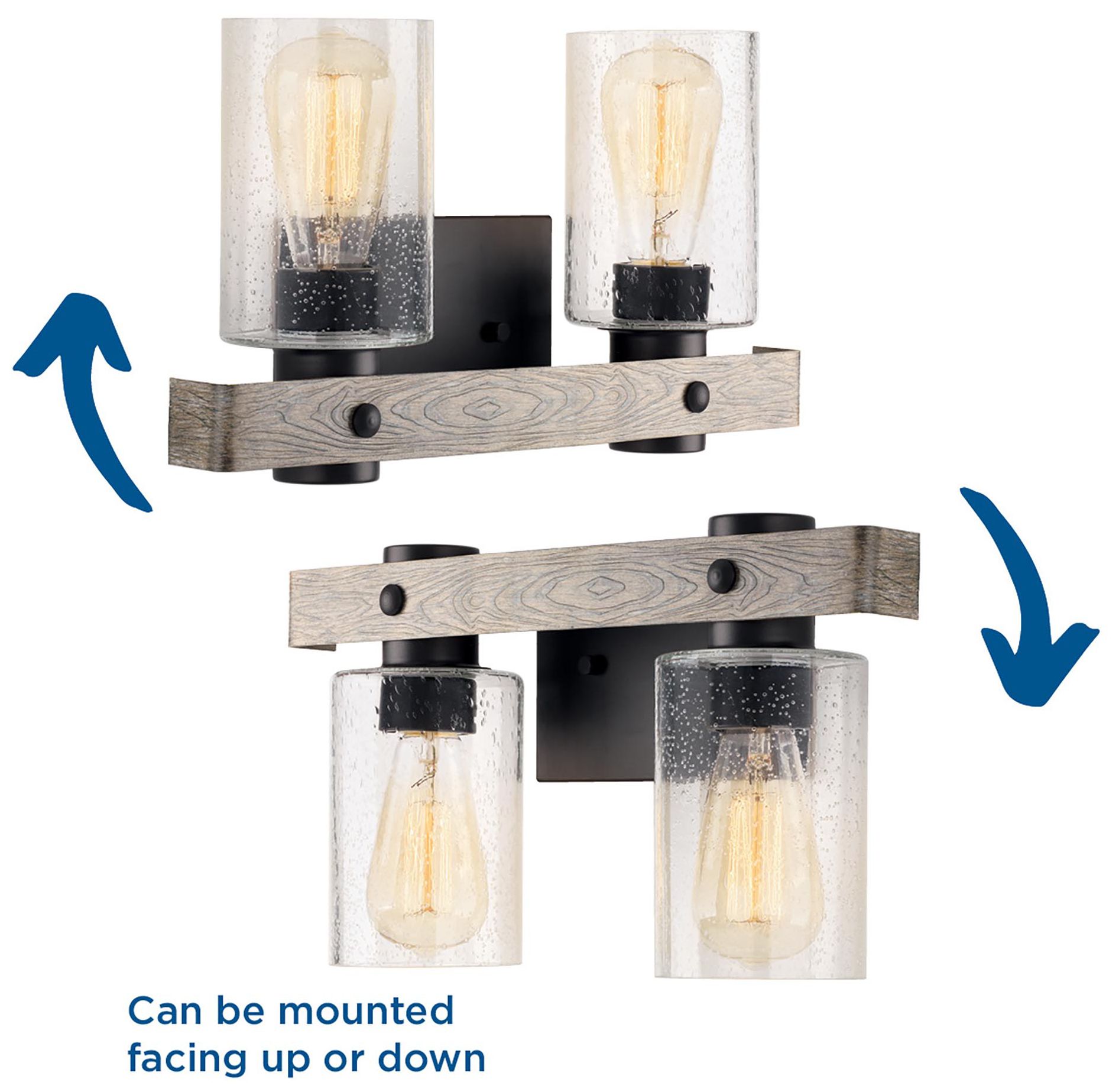 Image 7 Gulliver Collection Two-Light Clear Seeded Glass Coastal Bath Vanity Light more views