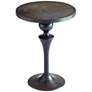 Gully 18" Wide Antique Bronzed-Blue Round Side Table
