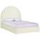 Gumdrop Cream Velvet Tufted Arched Bed