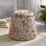 1_Gumdrop Soft Chestnut and White Faux Cow Hide Ottoman