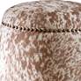 5_Gumdrop Soft Chestnut and White Faux Cow Hide Ottoman more views