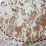 6_Gumdrop Soft Chestnut and White Faux Cow Hide Ottoman more views
