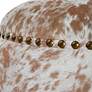 7_Gumdrop Soft Chestnut and White Faux Cow Hide Ottoman more views