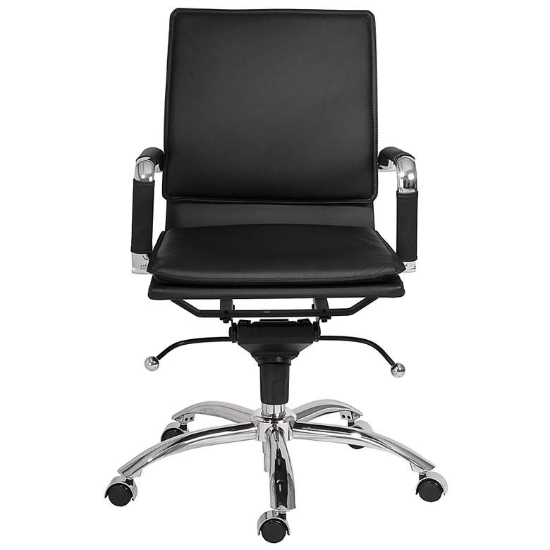 Image 2 Gunar Black Leatherette Low Back Swivel Office Chair more views