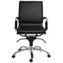 2_Gunar Black Leatherette Low Back Swivel Office Chair more views