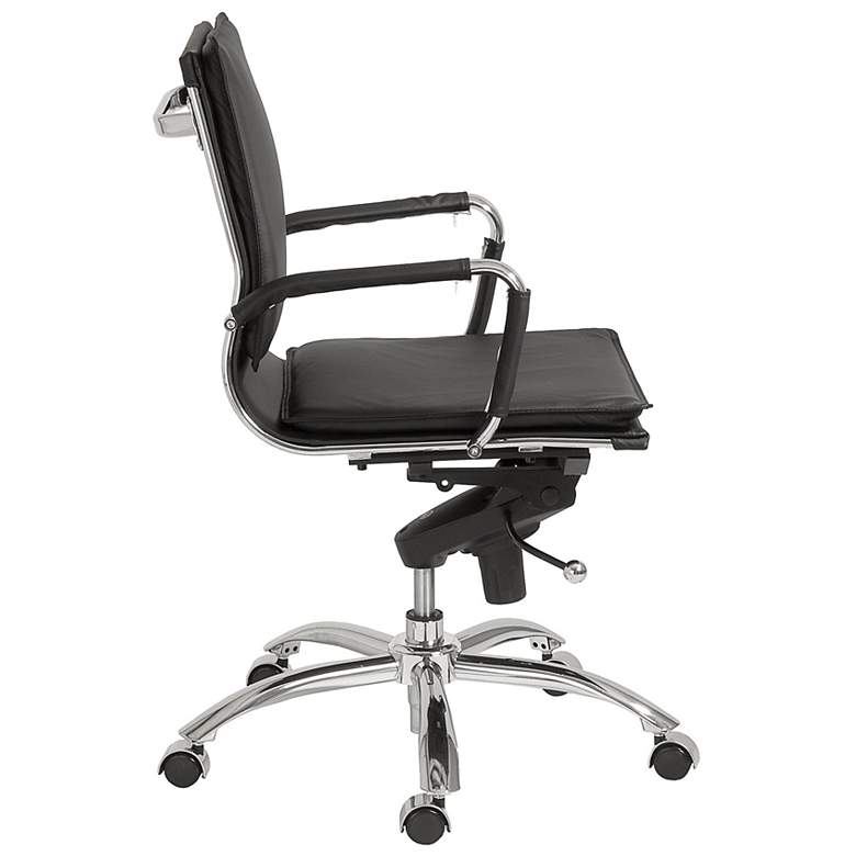 Image 3 Gunar Black Leatherette Low Back Swivel Office Chair more views