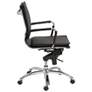 3_Gunar Black Leatherette Low Back Swivel Office Chair more views