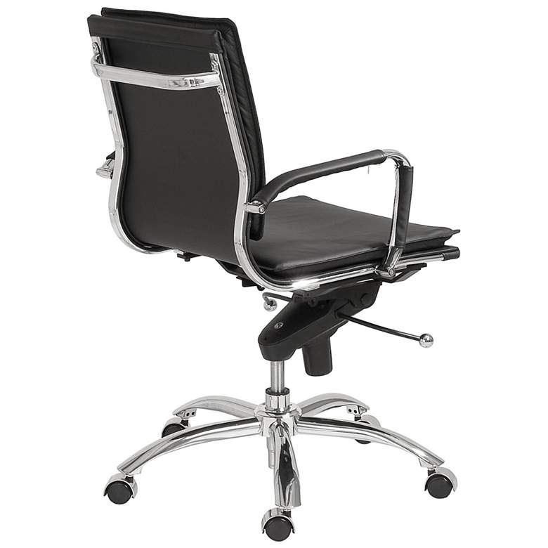 Image 4 Gunar Black Leatherette Low Back Swivel Office Chair more views