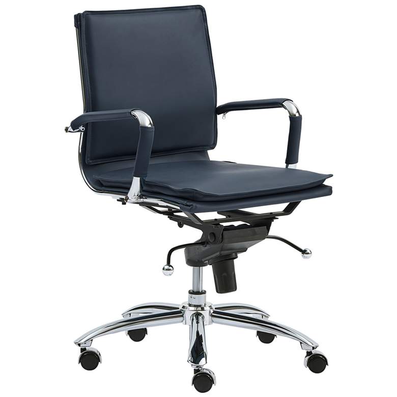 Image 1 Gunar Pro Blue Low Back Adjustable Swivel Office Chair