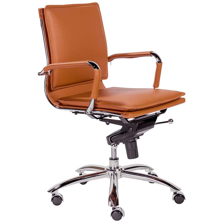 Image 1 Gunar Pro Cognac Low Back Adjustable Swivel Office Chair