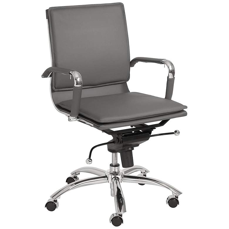 Image 1 Gunar Pro Gray Low Back Adjustable Swivel Office Chair
