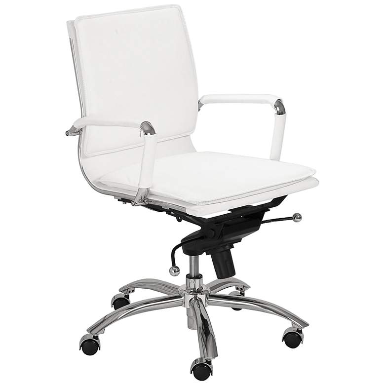 Image 2 Gunar Pro White Low Back Adjustable Swivel Office Chair