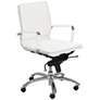 Gunar Pro White Low Back Adjustable Swivel Office Chair in scene