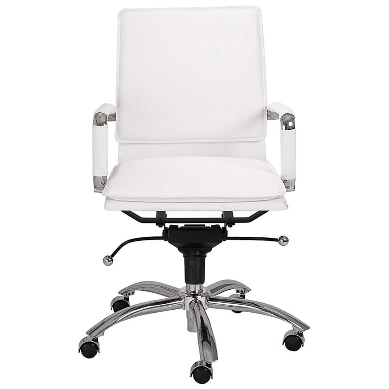 Image 3 Gunar Pro White Low Back Adjustable Swivel Office Chair more views