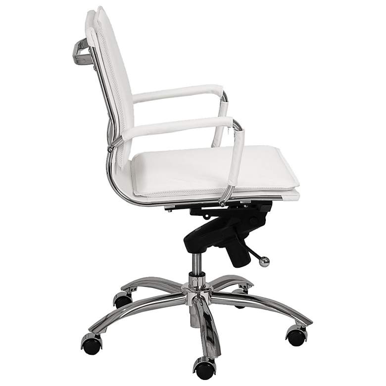 Image 4 Gunar Pro White Low Back Adjustable Swivel Office Chair more views