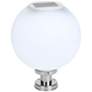 2_Gunnar 16" High Chrome Solar LED Sphere Pillar Light with Remote