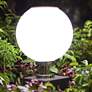 1_Gunnar 16" High Chrome Solar LED Sphere Pillar Light with Remote