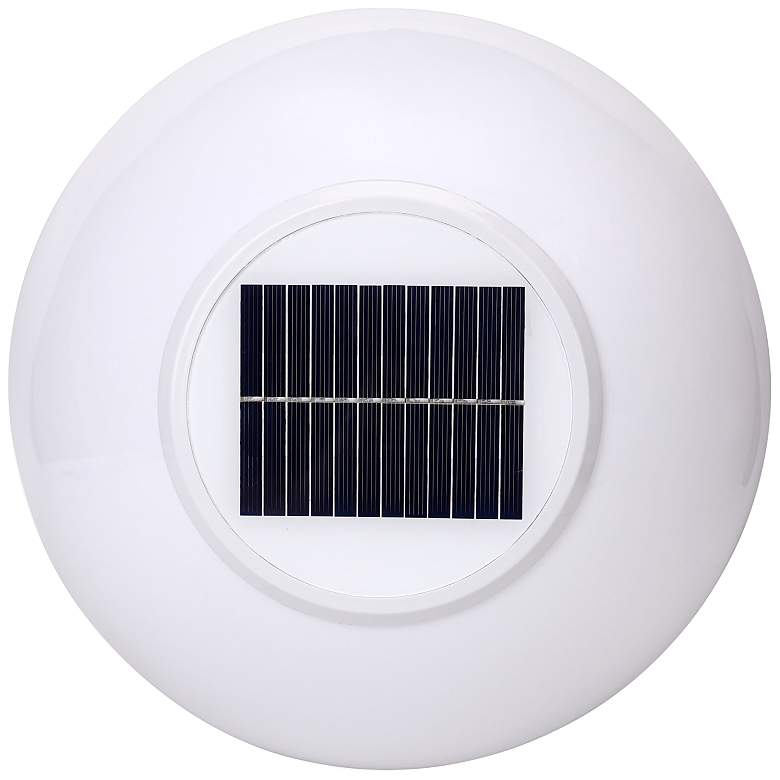 Image 3 Gunnar 16" High Chrome Solar LED Sphere Pillar Light with Remote more views