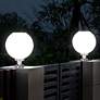 Gunnar 16" High Chrome Solar LED Sphere Pillar Light with Remote