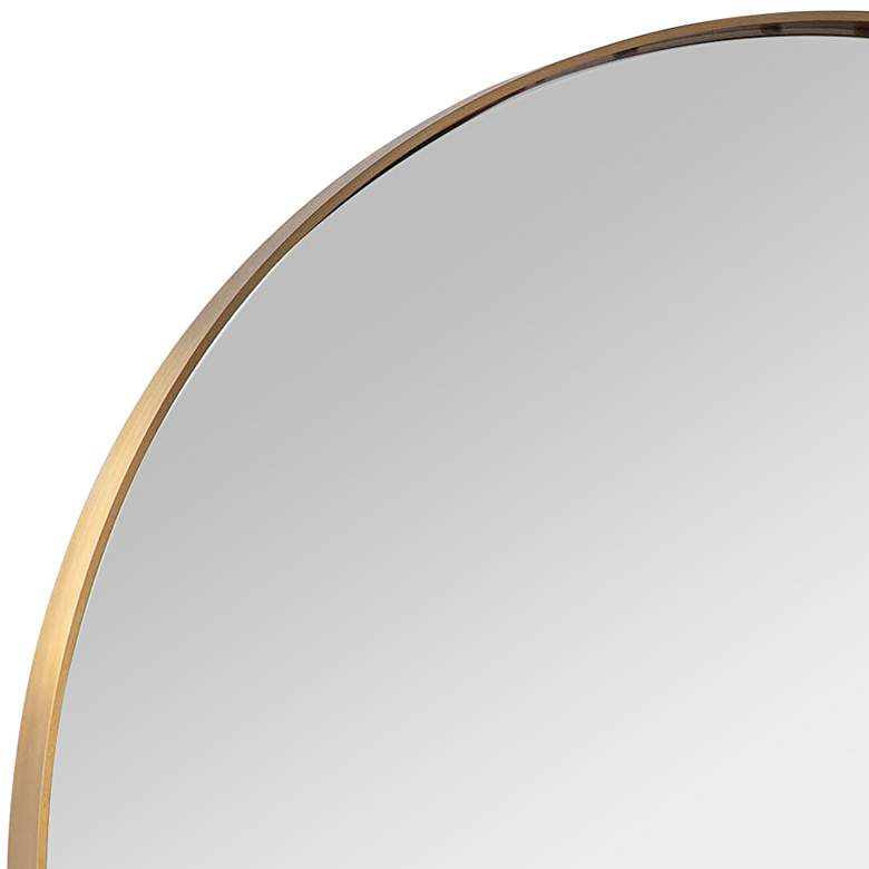 Image 2 Gunner Natural Brass Stainless Steel 36 inch Round Wall Mirror more views