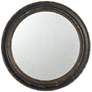 Gunther Distressed Brown 23 1/2" Round Wall Mirror