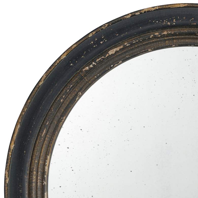 Image 2 Gunther Distressed Brown 23 1/2 inch Round Wall Mirror more views