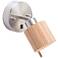 Guppy Nickel LED Wall Lamp with Zebra Wood Veneer Shade