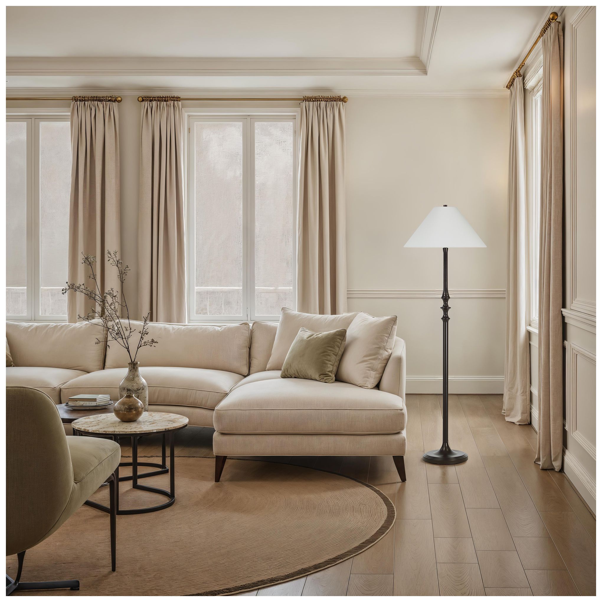 Image 2 Gusle 55" Tall Dark Antique Brushed Bronze Floor Lamp with Tube Iron Shade more views