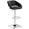 Gustavo Chrome and Black Adjustable Swivel Bar Stool