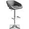 Gustavo Chrome and Gray Adjustable Swivel Bar Stool