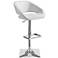 Gustavo Chrome and White Swivel Seat Adjustable Barstool