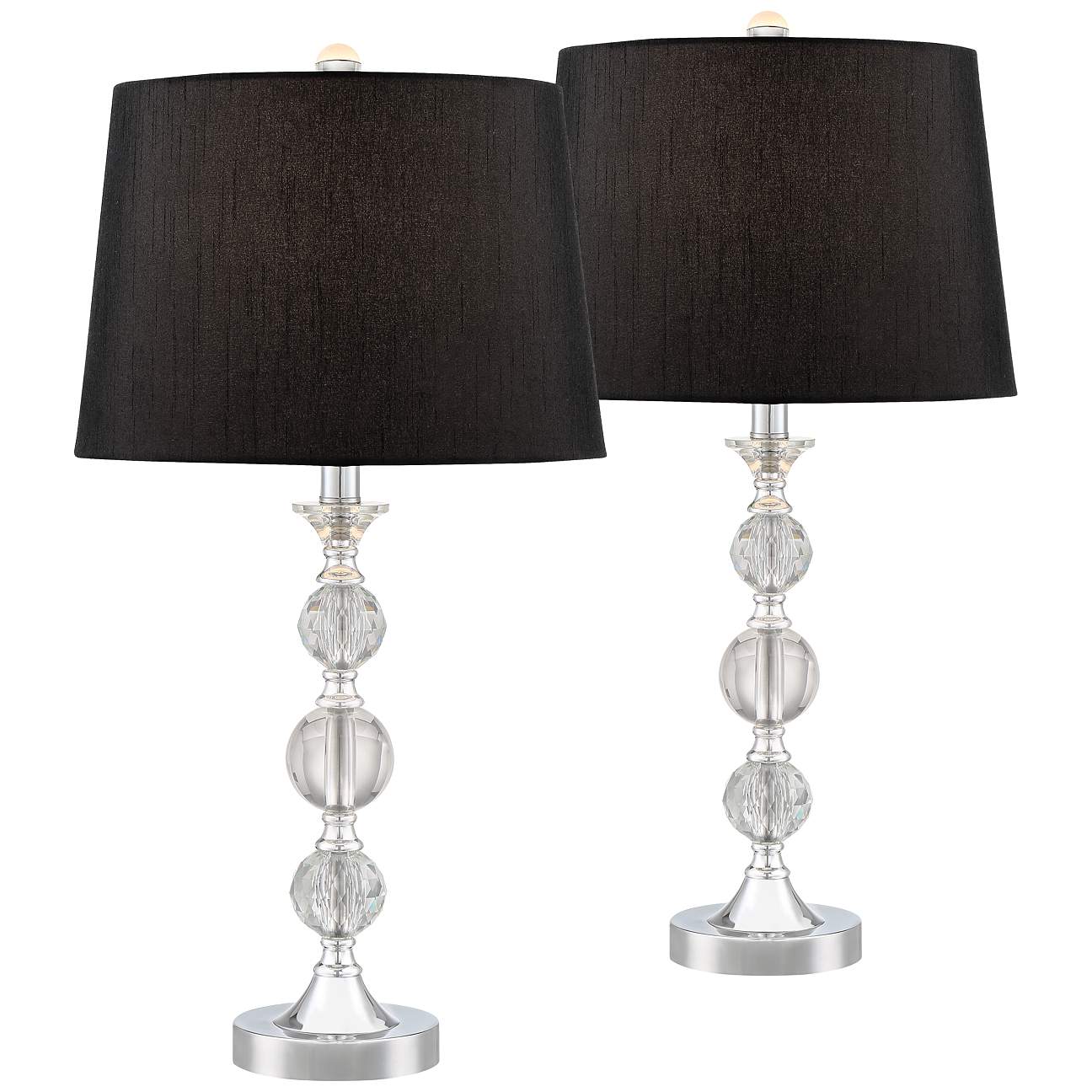 Gustavo Crystal Table Lamps Set of 2 with Table Top Dimmers - #80R17