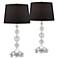 Gustavo Crystal Table Lamps With Black Shade With 7" Round Risers