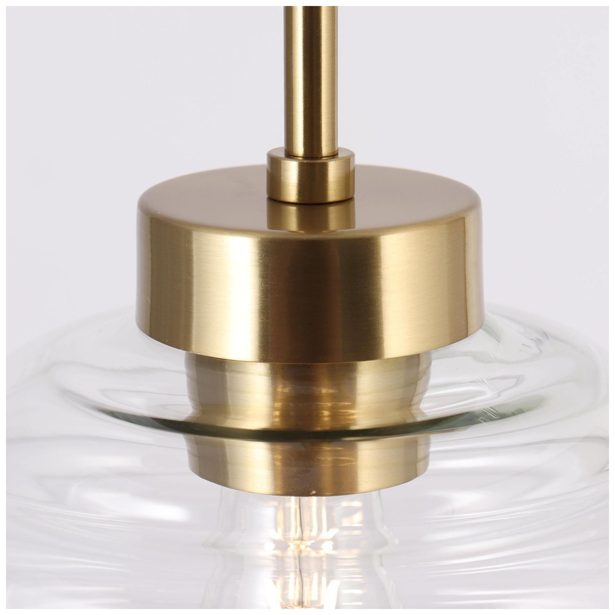 Thumbnail4 of Gutta 10.2"W 1-Light Gold Globe Fluted Glass Kitchen Pendant more views