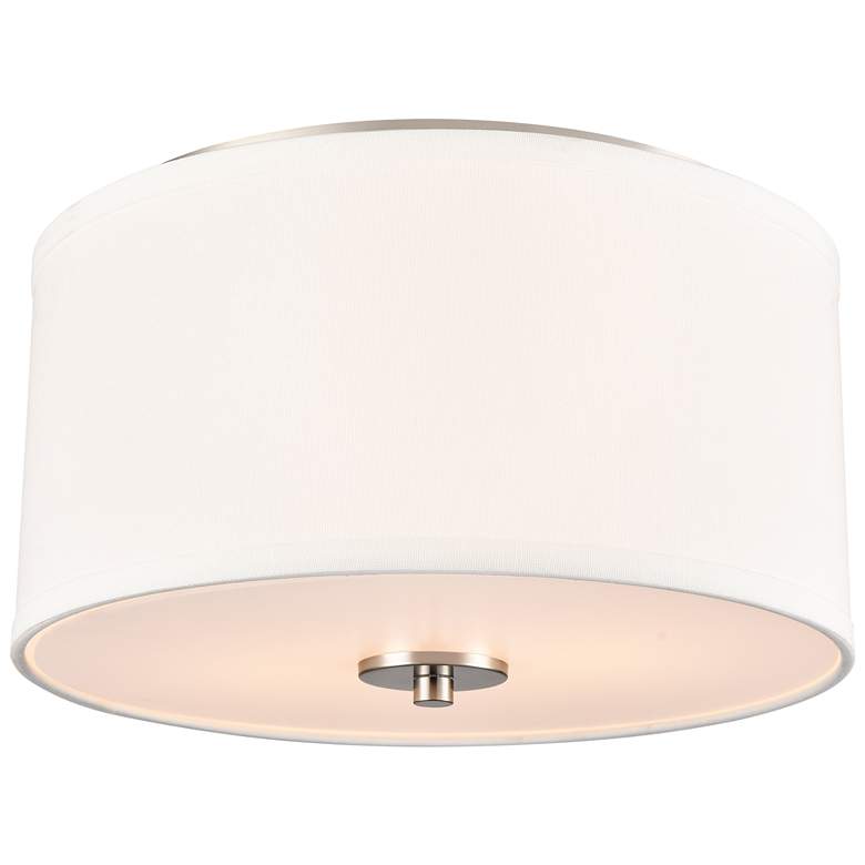 Image 1 Guyten 13" Wide 2-Light Flushmount in Brushed Nickel