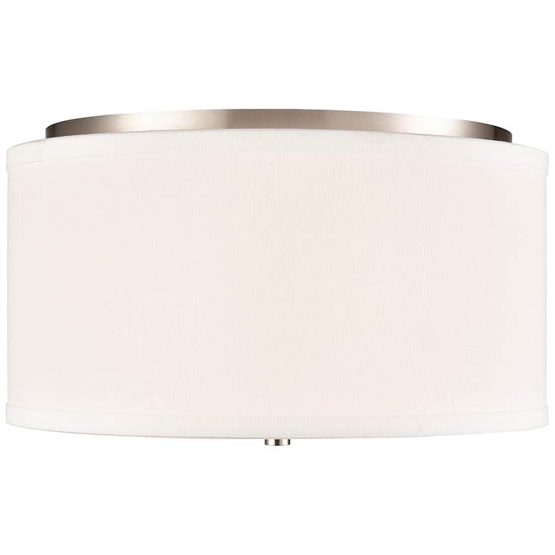 Image 2 Guyten 13" Wide 2-Light Flushmount in Brushed Nickel more views