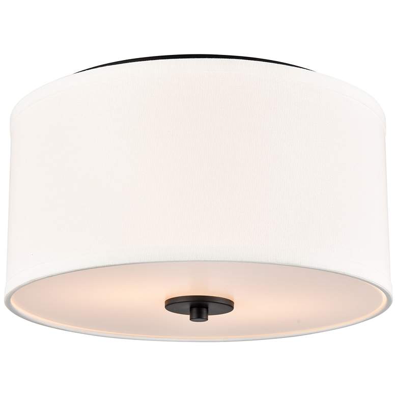Image 1 Guyten 13" Wide 2-Light Flushmount in Matte Black