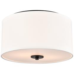 Guyten 13" Wide 2-Light Flushmount in Matte Black