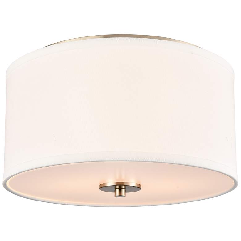 Image 1 Guyten 13" Wide 2-Light Flushmount in Modern Gold