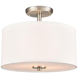 Guyten 13" Wide 2-Light Semi Flush in Brushed Nickel