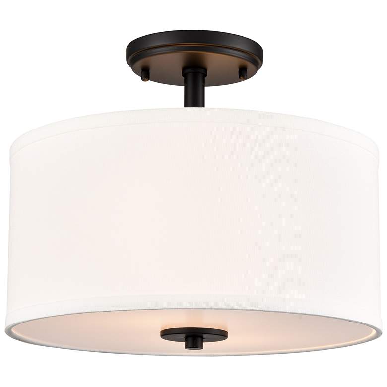 Image 1 Guyten 13" Wide 2-Light Semi Flush in Matte Black