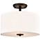 Guyten 13" Wide 2-Light Semi Flush in Matte Black