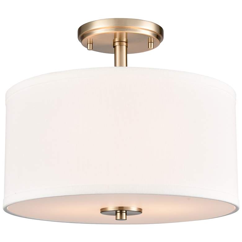 Image 1 Guyten 13" Wide 2-Light Semi Flush in Modern Gold