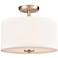 Guyten 13" Wide 2-Light Semi Flush in Modern Gold