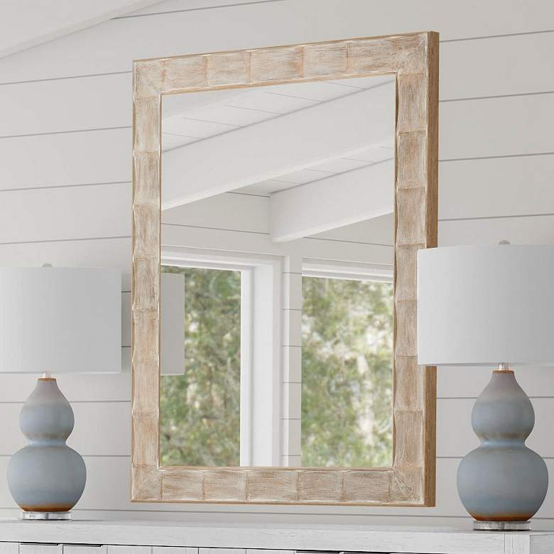 Image 1 Guyton White-Washed 36" x 48" Rectangular Wall Mirror