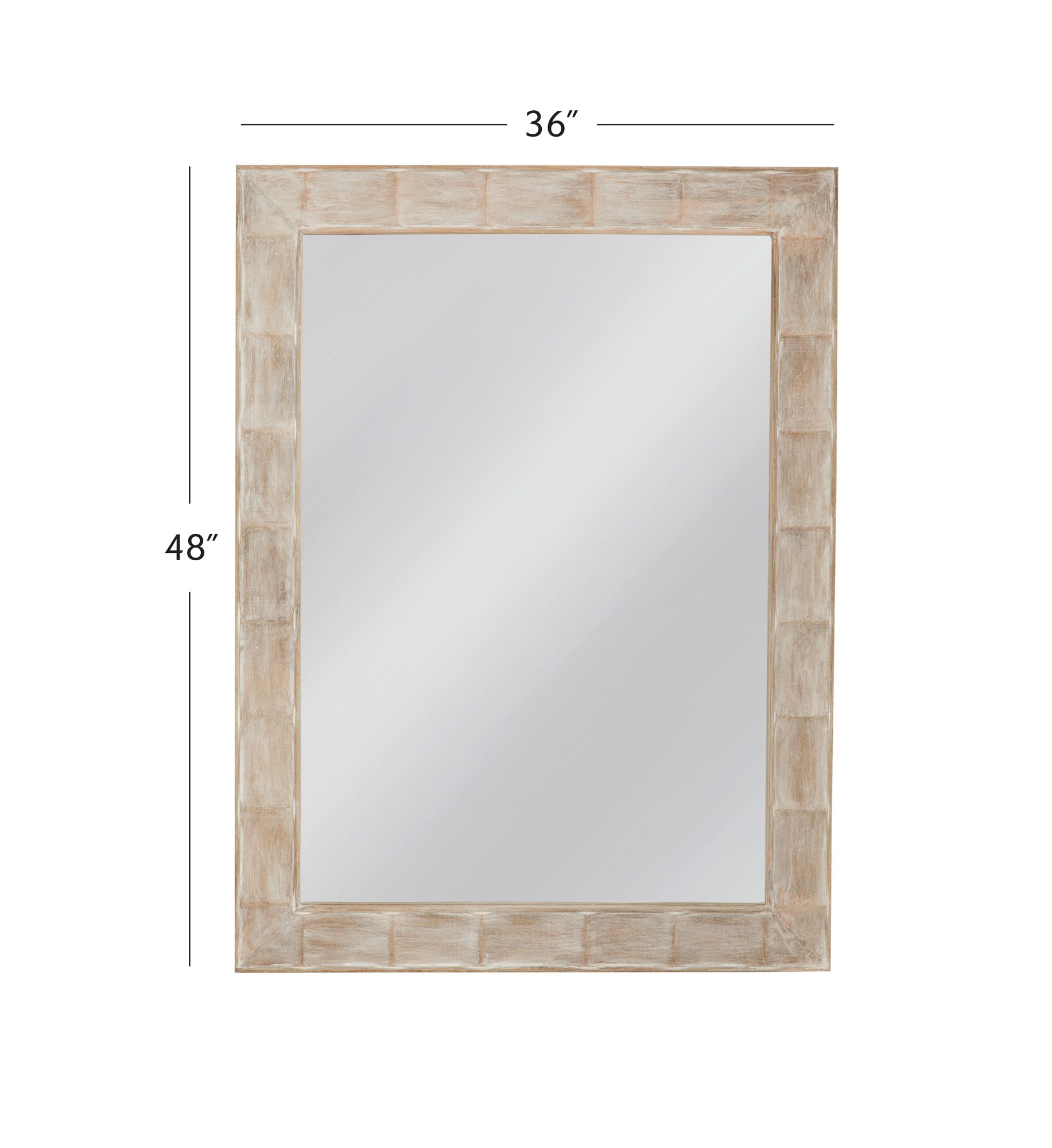 Image 6 Guyton White-Washed 36" x 48" Rectangular Wall Mirror more views