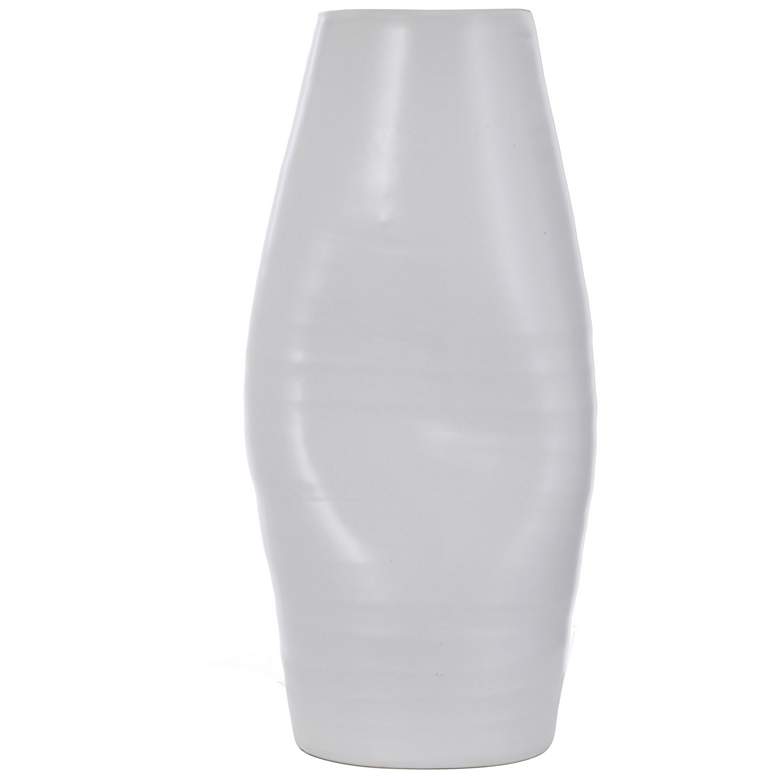 Image 1 Guzzi Powder 19 inch White Indented Ceramic Vase
