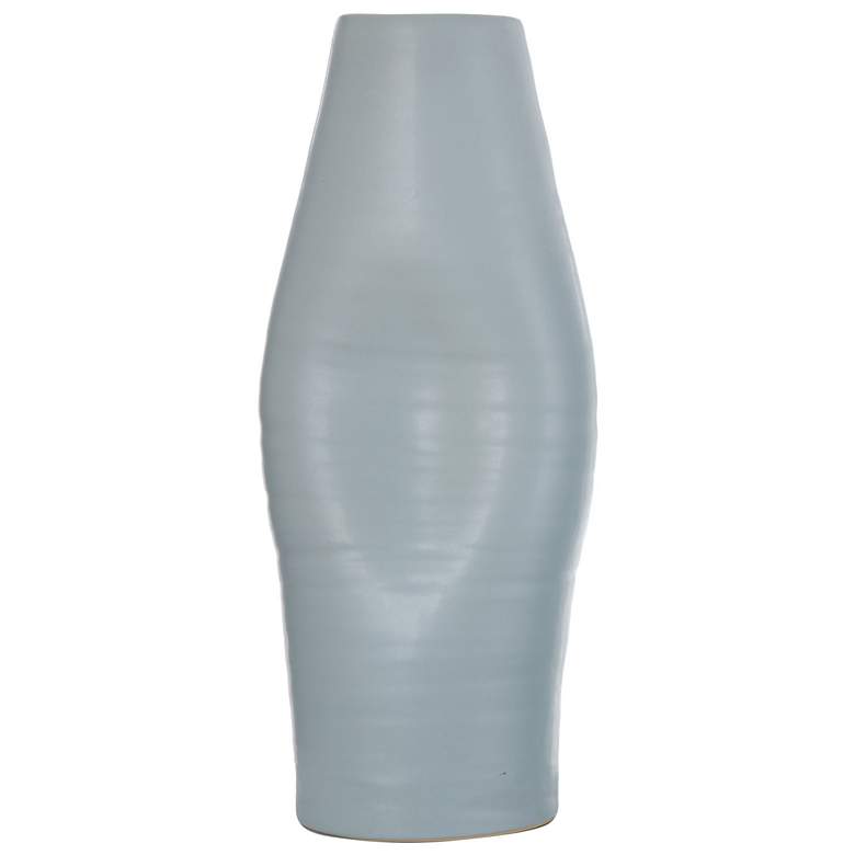 Image 1 Guzzi Spat 23" Light Blue Tall Indented Ceramic Vase